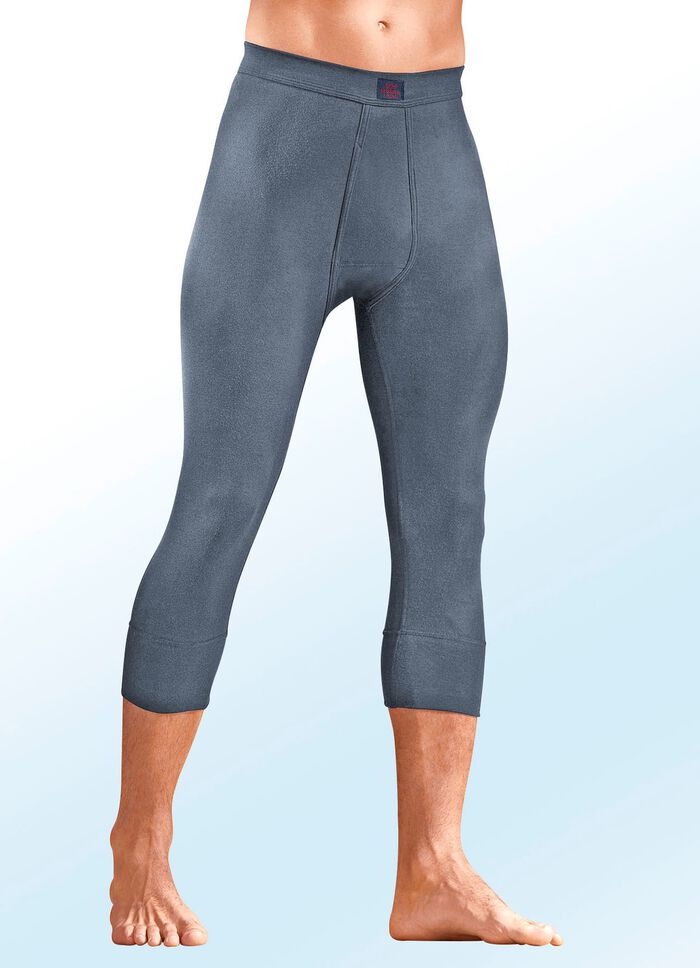 Set van twee boxershorts, 3/4-lengte, van fijn ribstof met opening aan de voorkant, in verschillende kleuren 