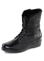 ELENA EDEN enkellaarzen met veters en omslagkraag van lamsleer 