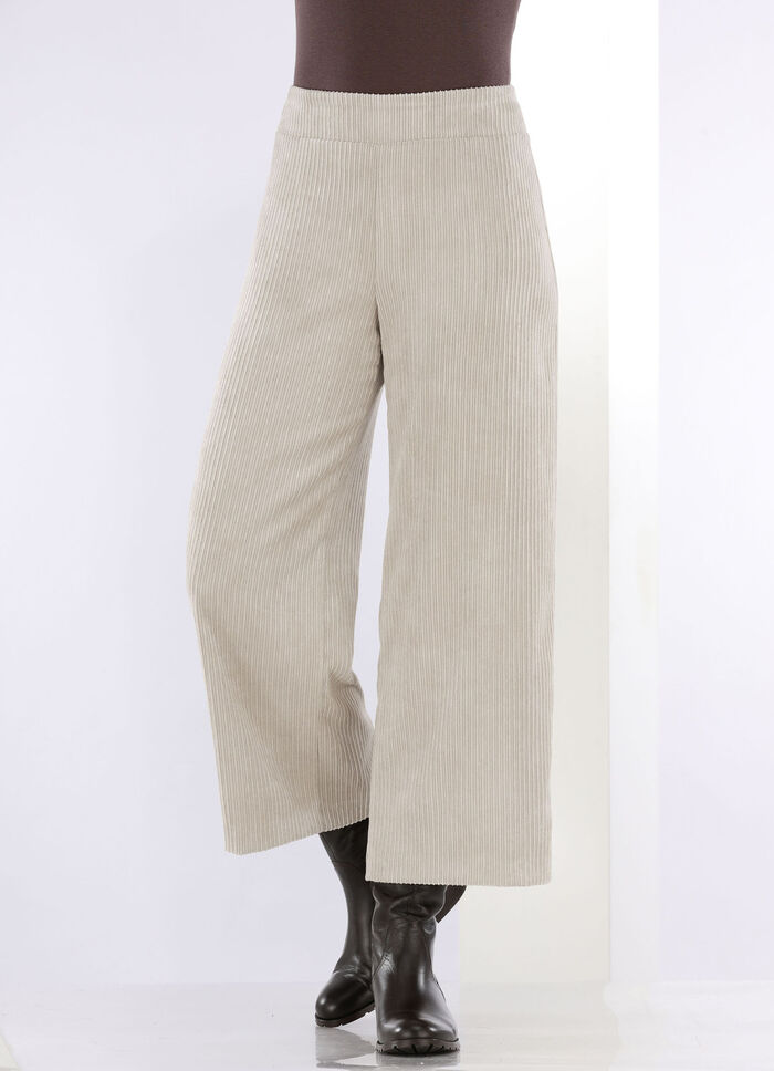 Broek in modieuze verkorte lengte LICHTBEIGE