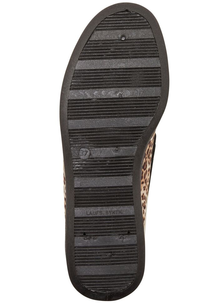 Trendy damespantoffels, breedte H, met wol BRUIN