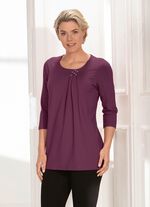 Lang shirt in casual stijl in 2 kleuren AUBERGINE