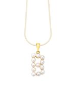 Gepersonaliseerde elegantie: letterhanger met gekweekte zoetwaterparels 