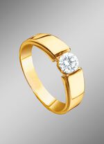 Massieve damesring met briljant 