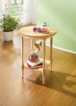 Deels massieve bijzettafel met gedraaide poten 