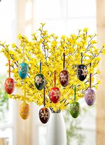 Handgesneden eierhangers, set van 10 