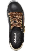 Andrea Conti sneakers met slimme contrasterende vetersluiting ZWART-GOUD