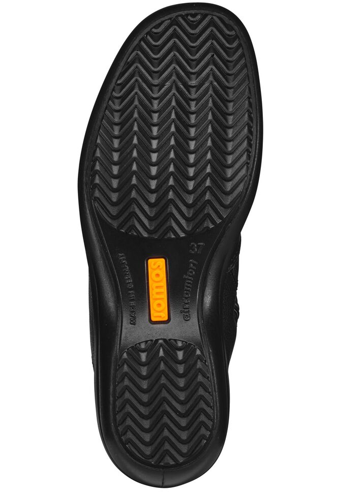 Enkellaars met echt lamsvacht-voering ZWART