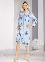 Nachthemd, kuitlengte met knoopsluiting 