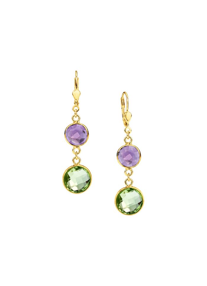 Tijdloze elegantie: oorbellen met kleurrijke kwarts 