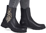 Remonte, modieuze dames enkellaarsjes, winterschoenen, breedte G, met rits ZWARTBRUIN