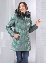 Jas met afneembare imitatiebontrand 