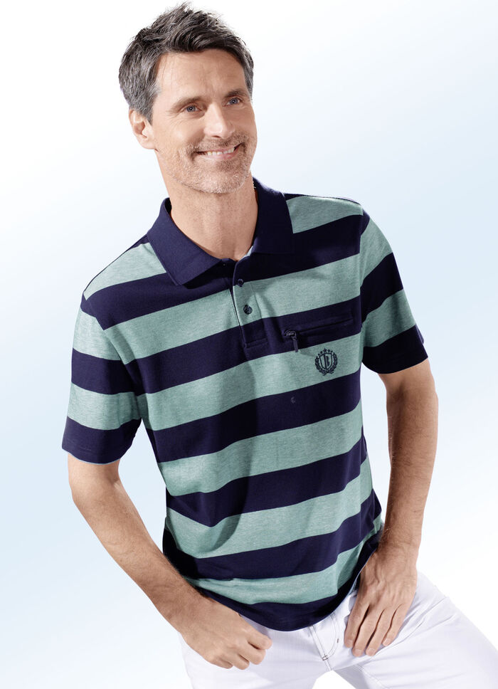 Poloshirt in 2 kleuren JADEGROEN MARINEBLAUW