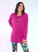 Lang shirt met plooien in 3 kleuren FUCHSIA