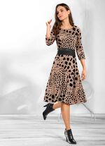 Jurk met imitatieleren inzetstuk 