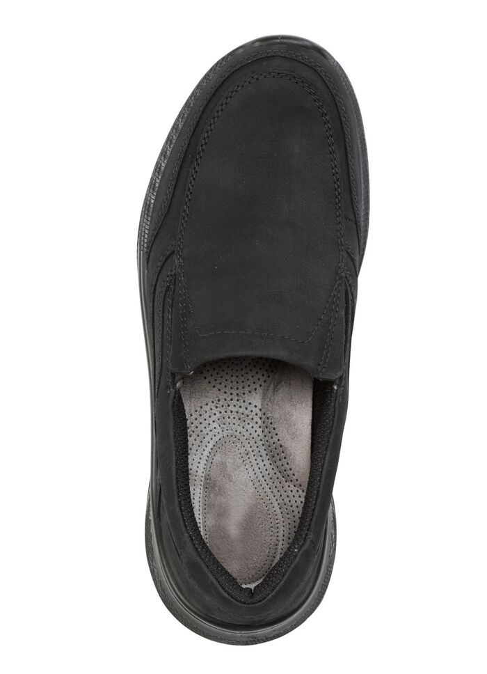 Slippers gemaakt van nubuckleer ZWART