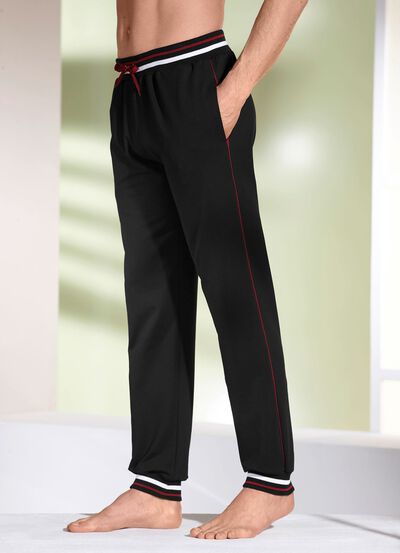 Broek met geribbelde boorden 