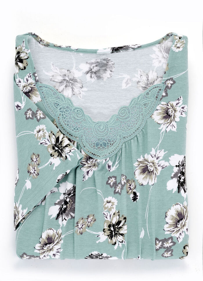 Twee-pack nachthemden tot op de kuit met geborduurd kant 