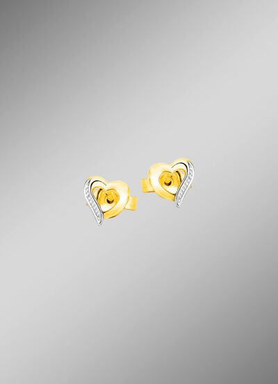 Hart oorbellen in twee kleuren 