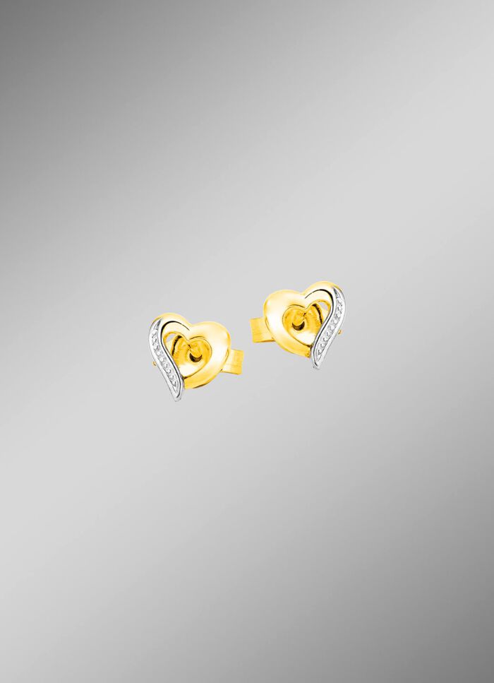 Hart oorbellen in twee kleuren 