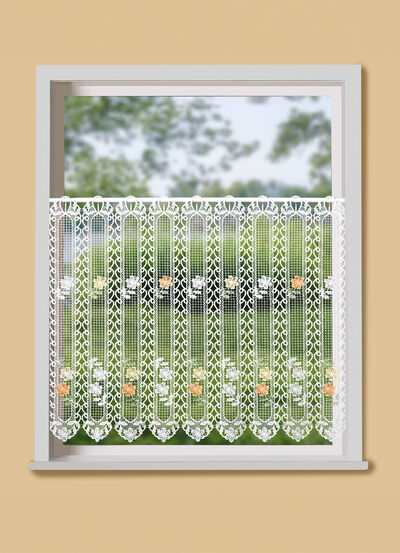 Kort gordijn in macram&eacute; kwaliteit 