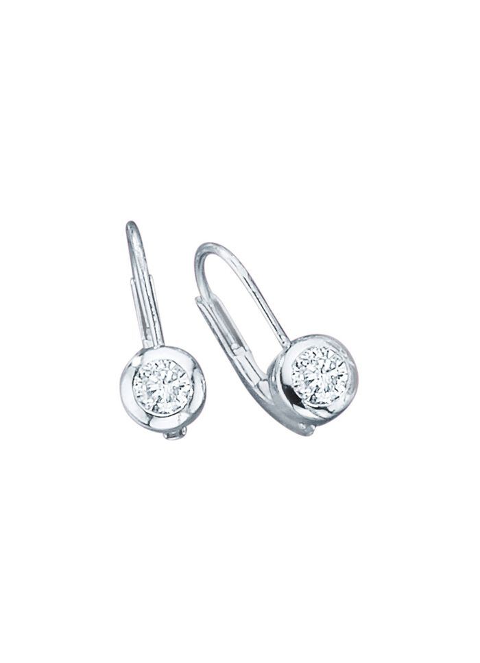 Solitaire-oorbellen met briljanten 