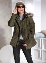 Jas met afneembare imitatiebontrand 