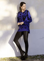 Leggings in een interessante materiaalmix ZWART