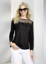 Shirt-tuniek met mesh-inzetstuk 