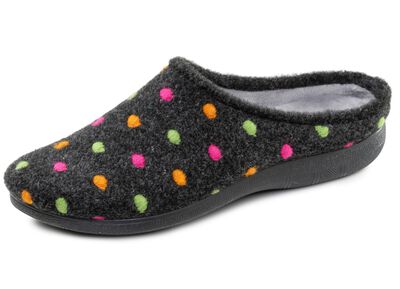 Laurina, klassieke damespantoffels, met stippenborduursel 