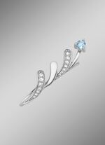 Moderne oorhaakjes met blauwe topaas en zirkonia 