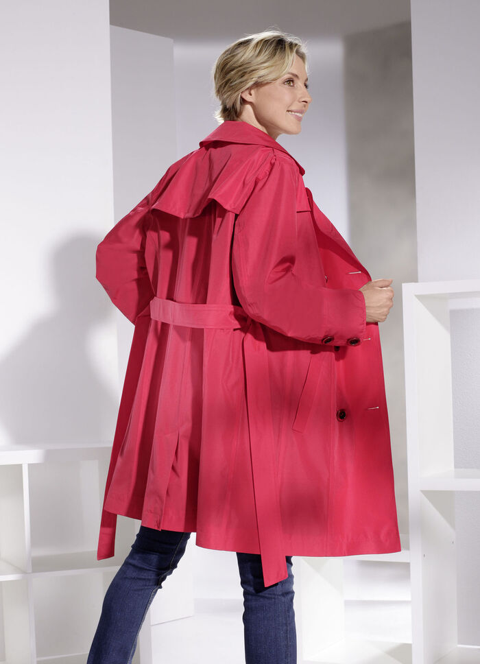 Trenchcoat met riem in 2 kleuren ROOD
