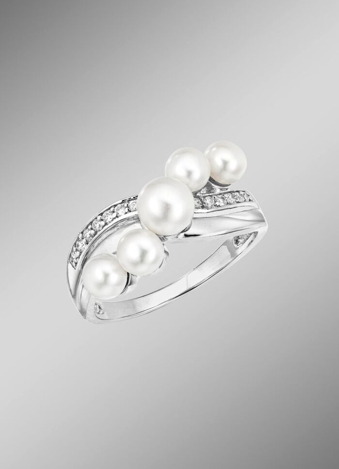 Parelglans en stralende elegantie: damesring met zoetwatercultuurparels 
