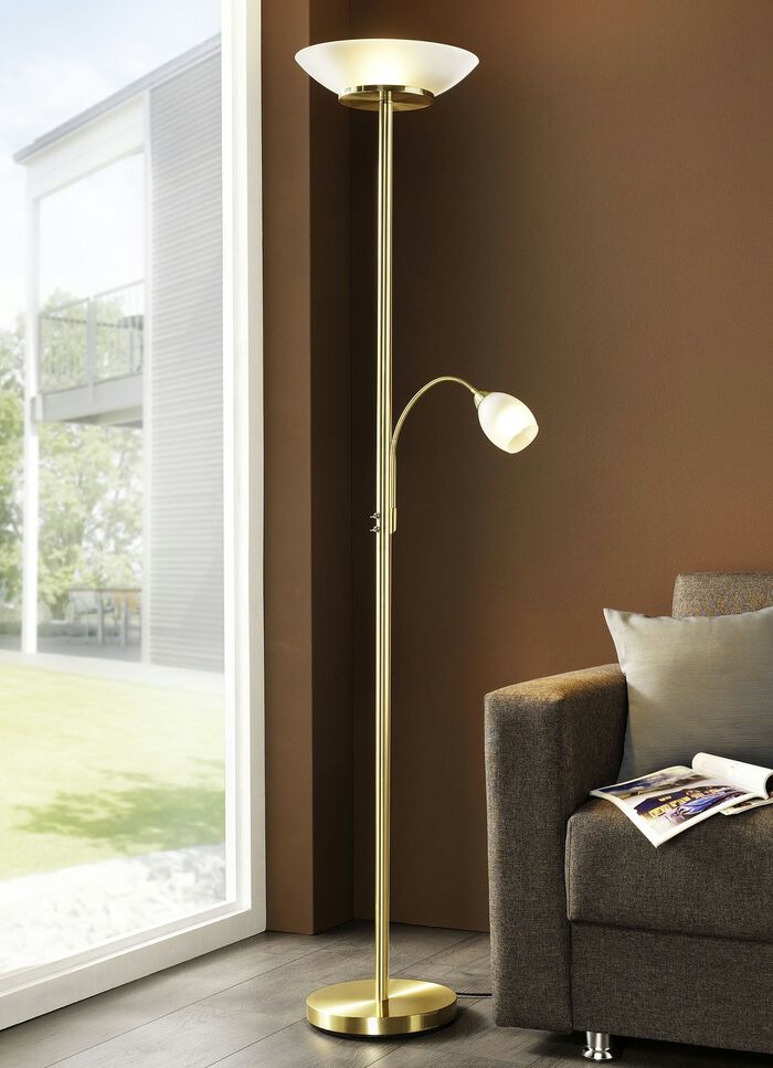 Staande lamp met leesarm MESSING