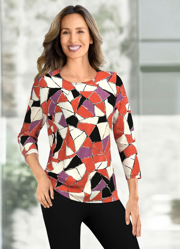 Shirt met schitterende all-over print 