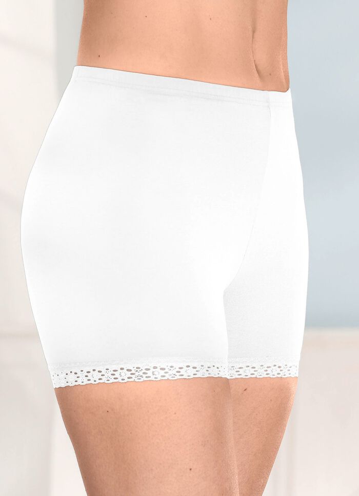 Driepack broeken met elastische veter aan de uiteinden van de pijpen 