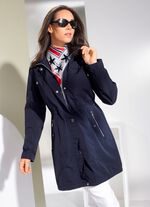 Functionele korte mantel met afneembare capuchon 