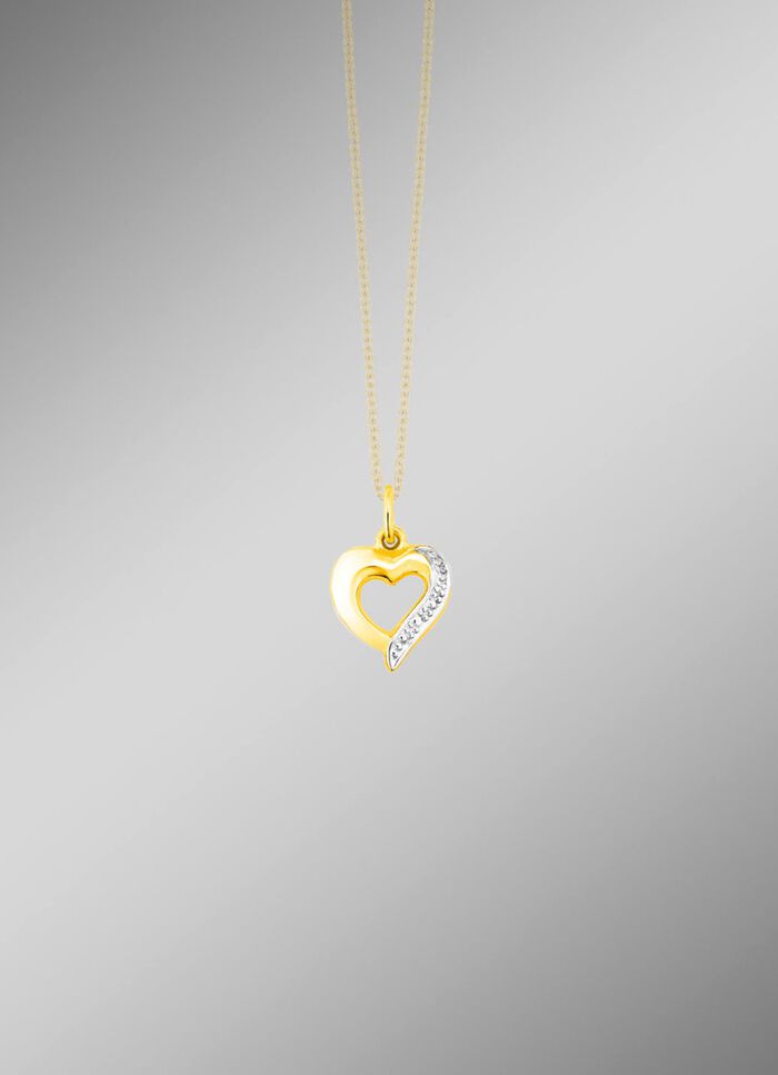 Hartvormige hanger in tweekleurig 