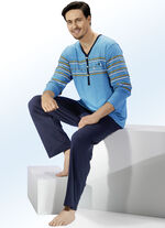 Pyjama met knoopsluiting en printopdruk 