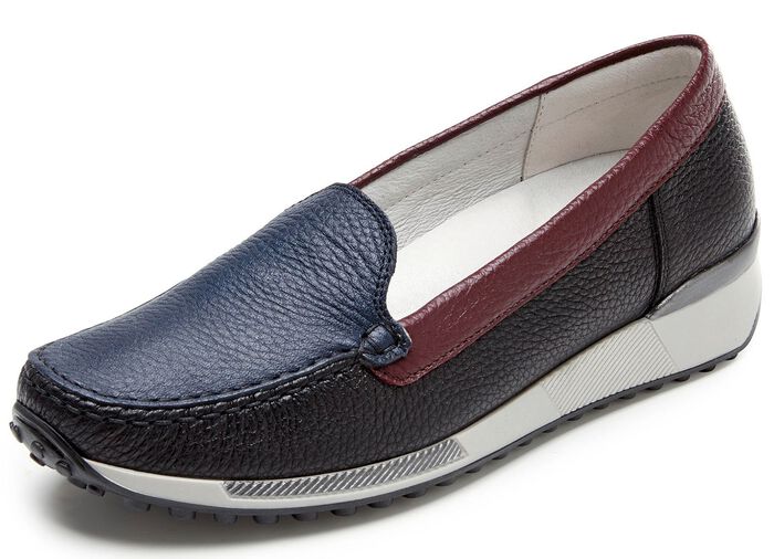 Waldl&auml;ufer mocassinpantoffels van elegant, zacht hertennappaleer ZWART-MEERK