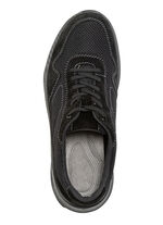 Veterschoen gemaakt van suède en textielmateriaal ZWART