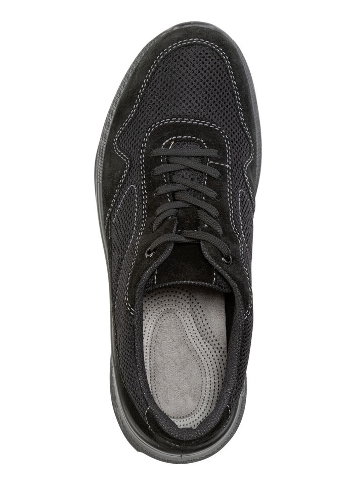 Veterschoen gemaakt van suède en textielmateriaal ZWART