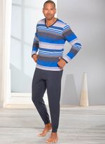 Pyjama, met V-hals en ribboorden 