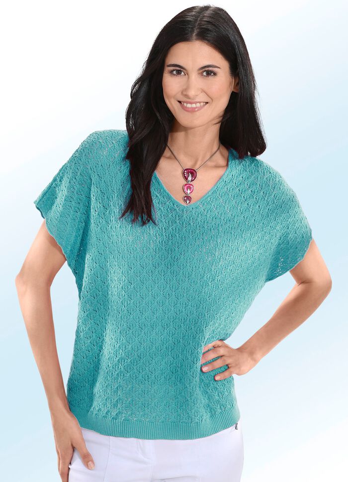 Losvallende trui JADEGROEN