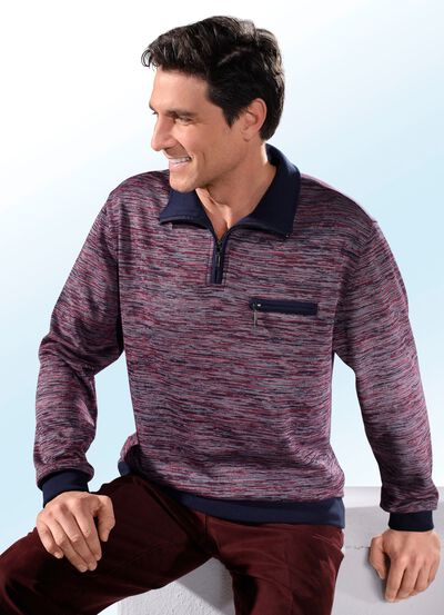 Schipperstrui met korte ritssluiting 