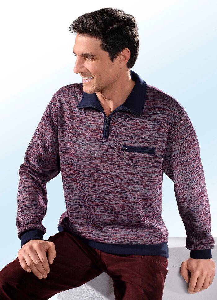 Schipperstrui met korte ritssluiting 