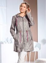 Functionele korte jas met bladmotief 