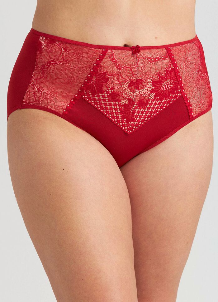 Miss Mary slip met gevoerde elastische kant ROT