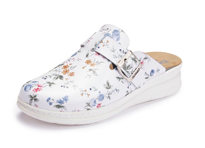 ELENA EDEN, klassieke damesklompen, breedte H, met uitneembaar voetbed WIT-KLEURIG