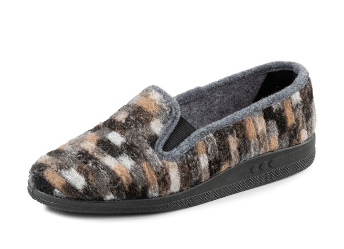 Slippers gemaakt van textielmateriaal met een patroon GRIJS-MULTICOLOR
