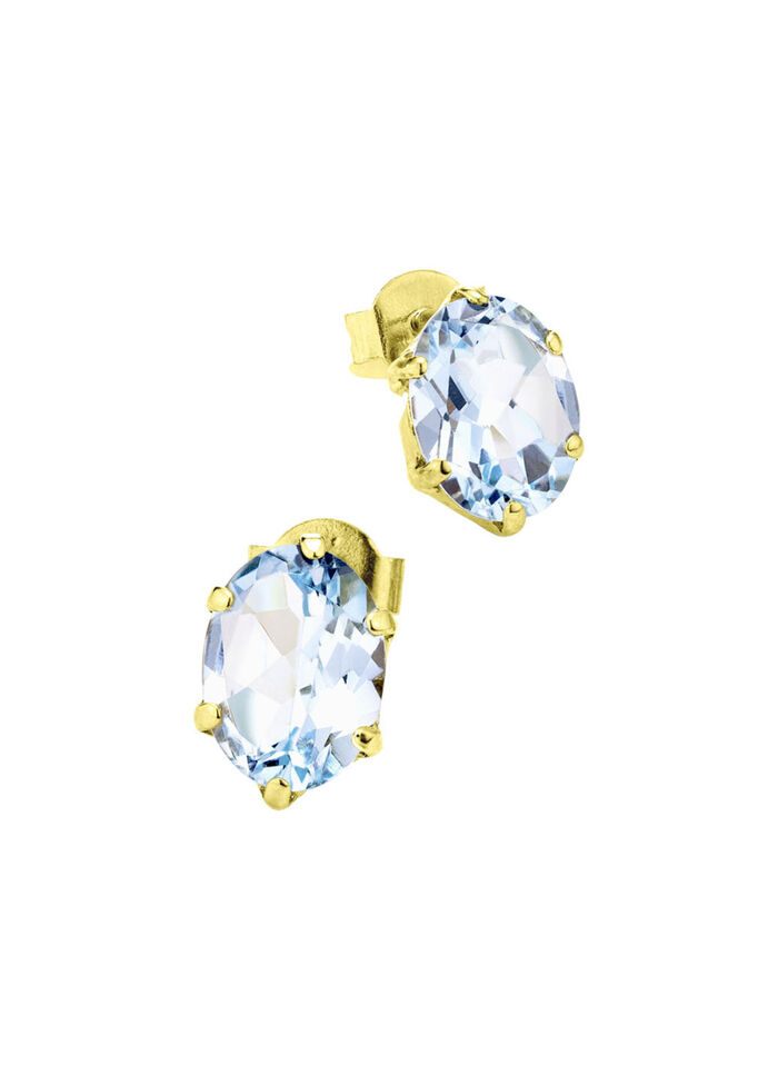 Oorstekers met blauwe topaas 